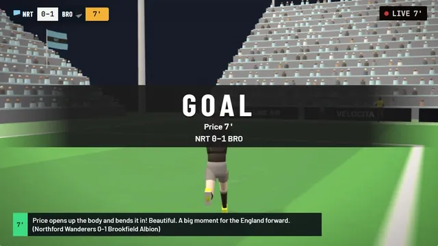 Trophora 3D match view: a goal at a full stadium